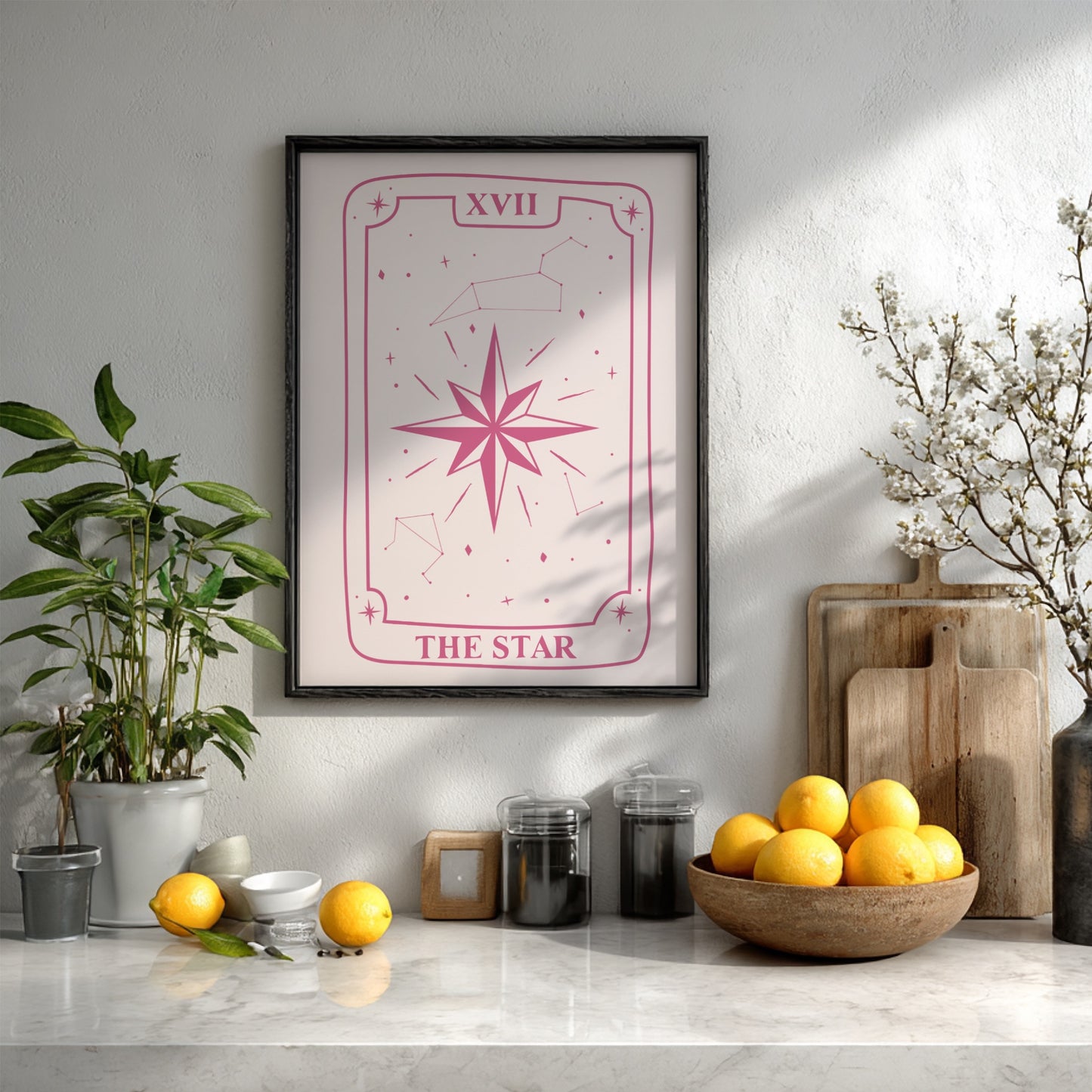 The Celestial Hope Modern Art - Tarot Card XVII The Star Print