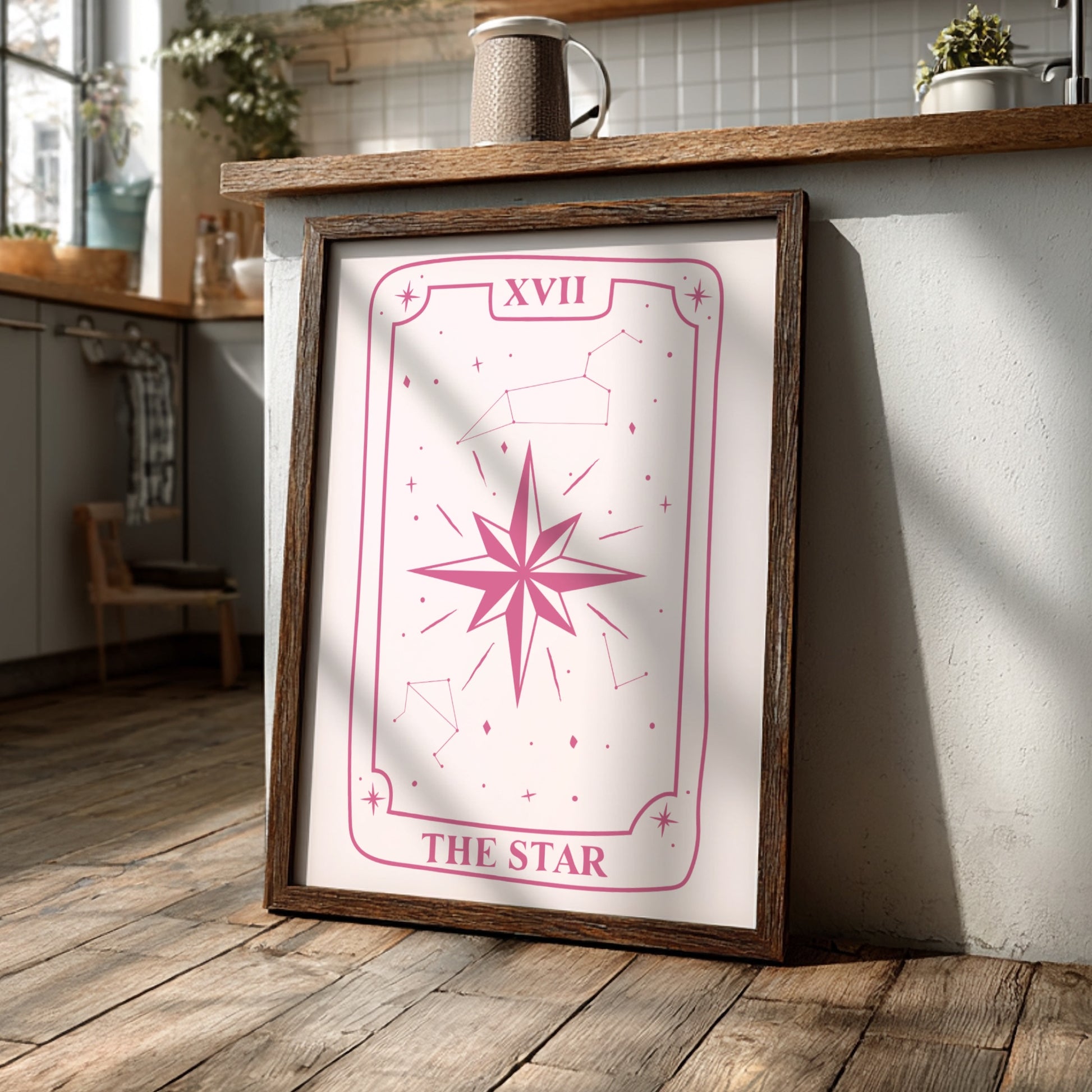 The Celestial Hope Modern Art - Tarot Card XVII The Star Print