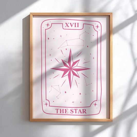 The Celestial Hope Modern Art - Tarot Card XVII The Star Print