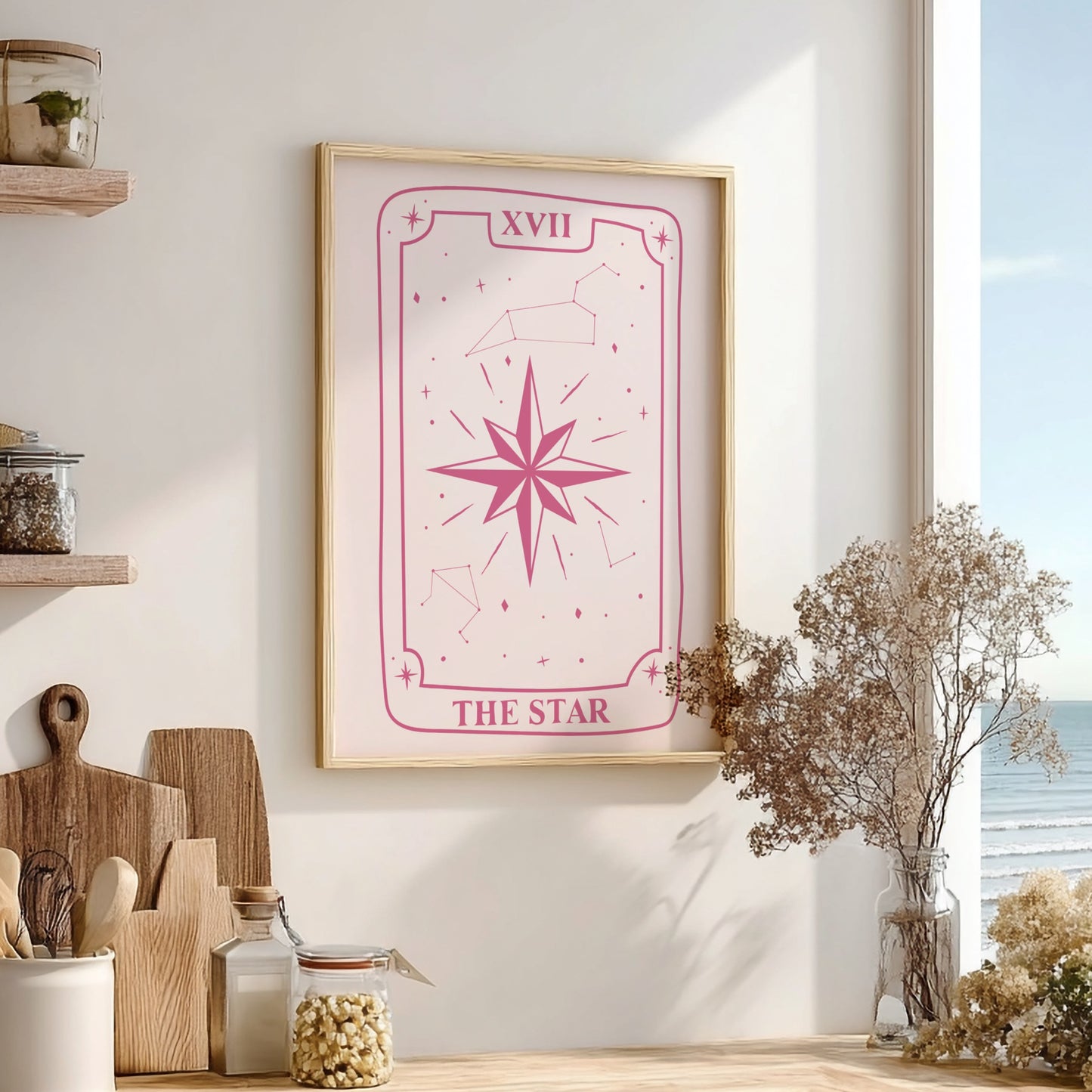 The Celestial Hope Modern Art - Tarot Card XVII The Star Print