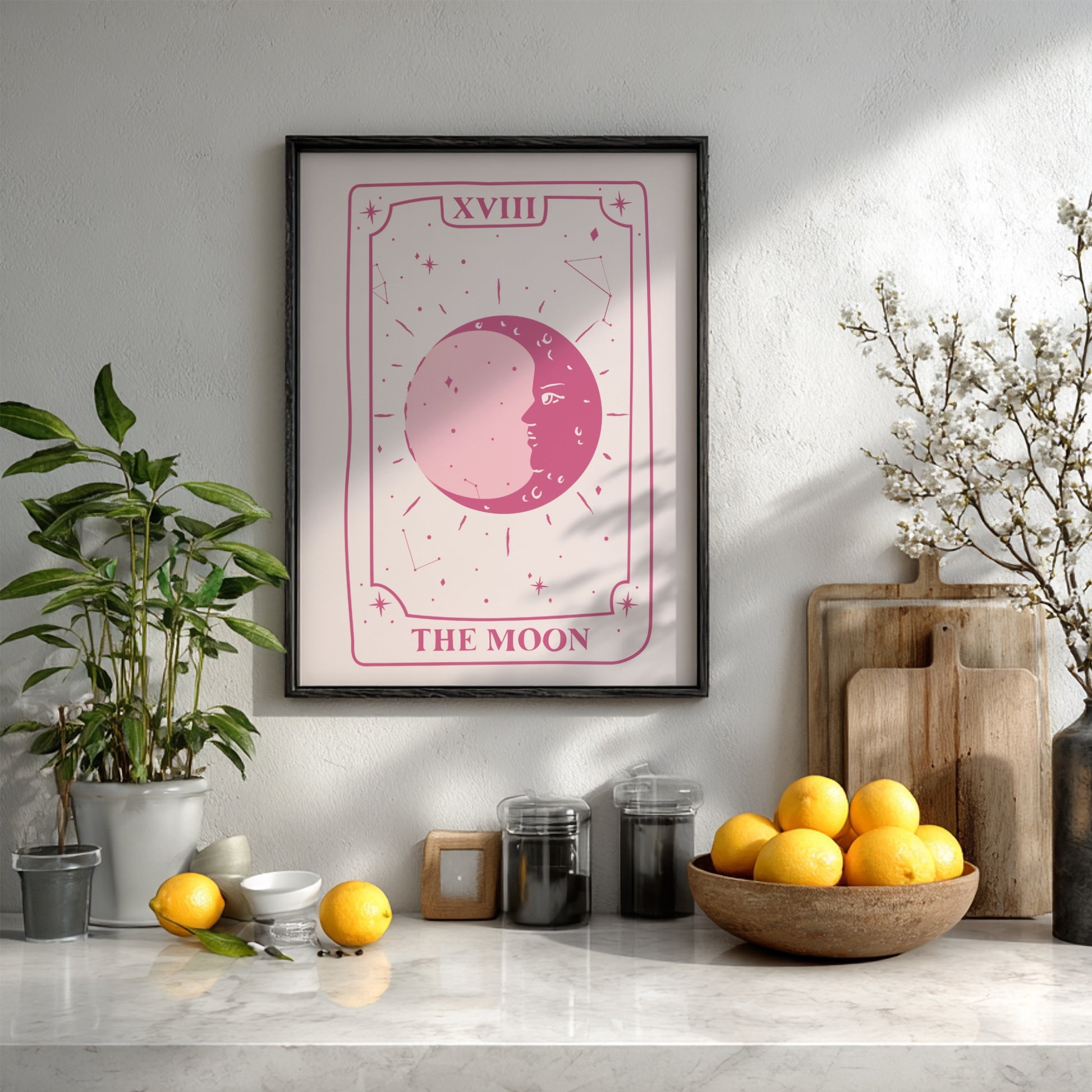 The Intuitive Shadows Modern Art - Tarot Card XVIII The Moon Print