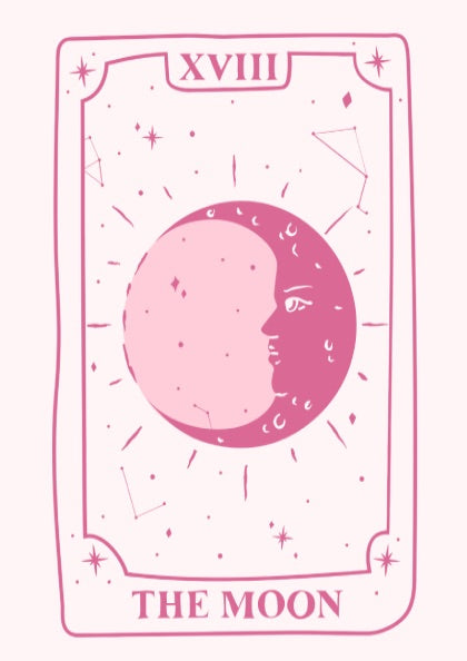 The Intuitive Shadows Modern Art - Tarot Card XVIII The Moon Print
