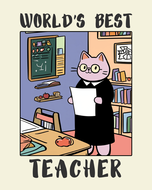 World's Best Teacher Poster - Funny Gift Ideas for Teachers