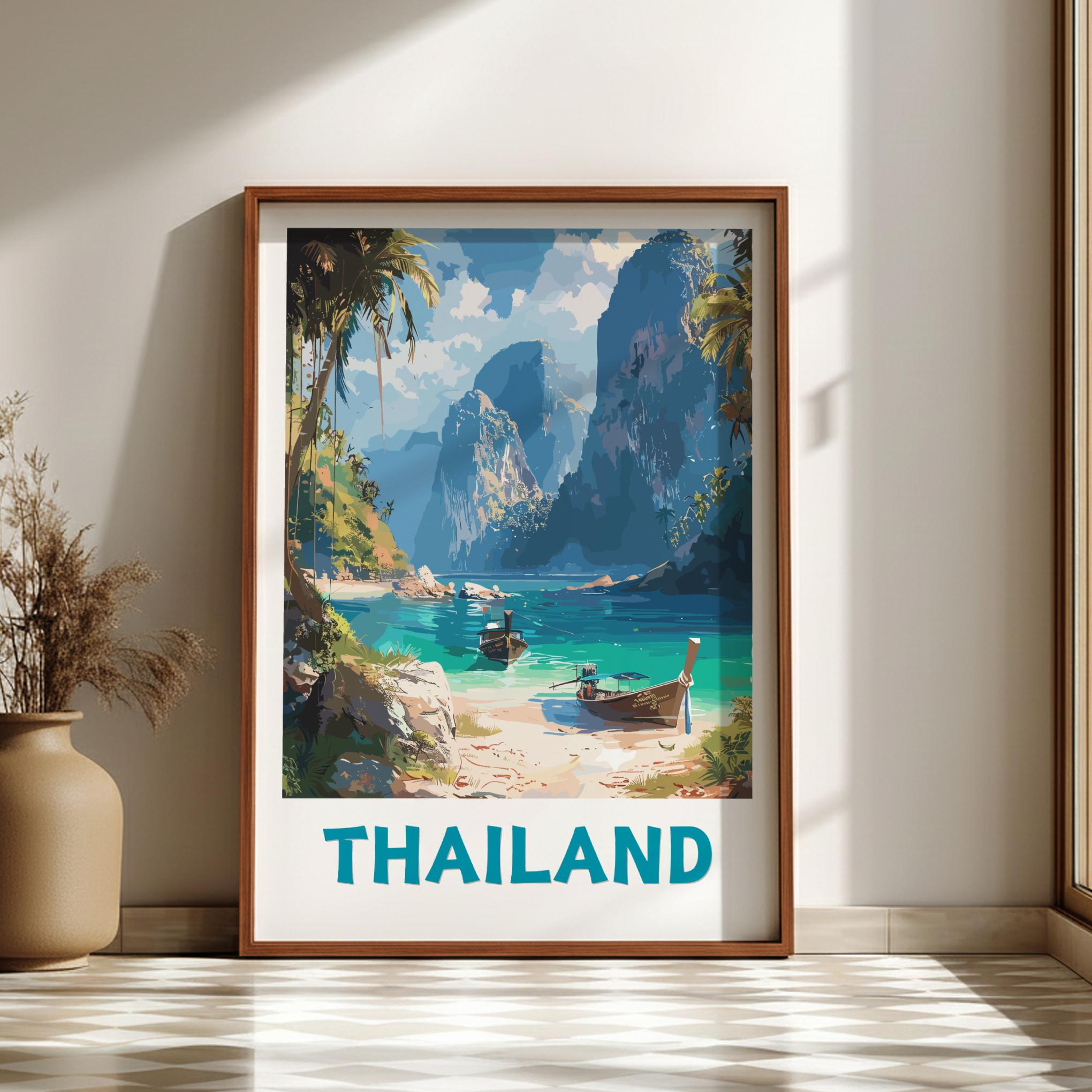 Asian THAILAND POSTER - GULF OF THAILAND ARTWORK