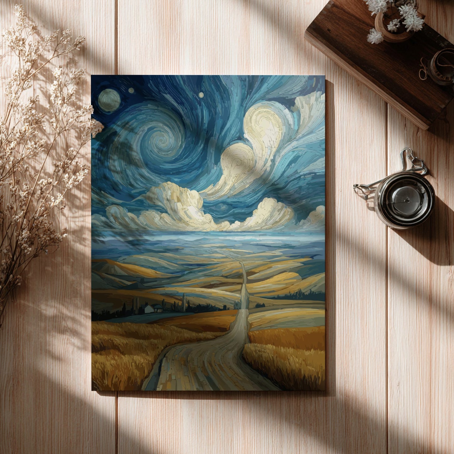 The Long Road - Empty Countryside Dirt Road and Morning Fog Wall Art
