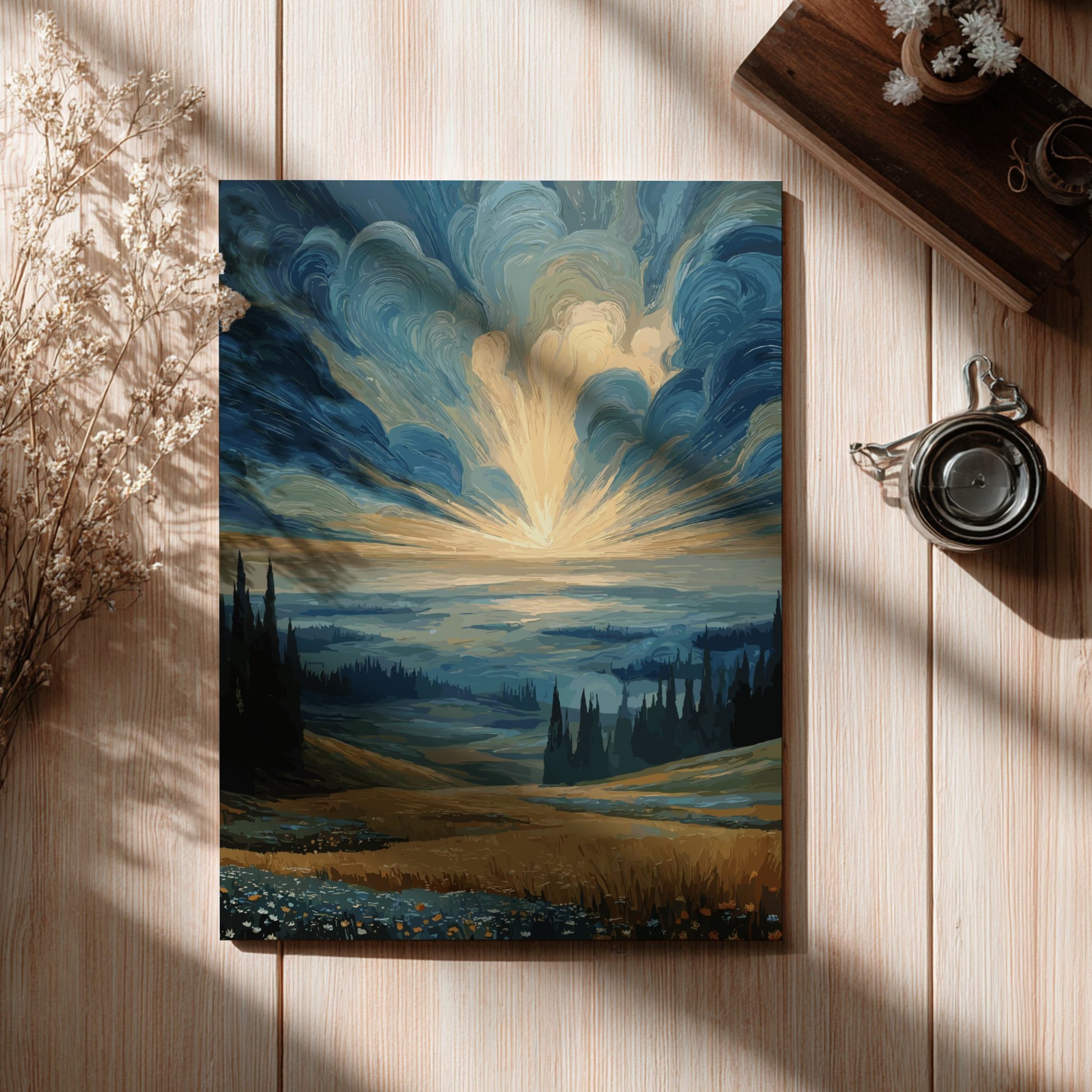 The Quiet Beginning - Soft Sunrise and Misty Meadow Landscape Wall Art