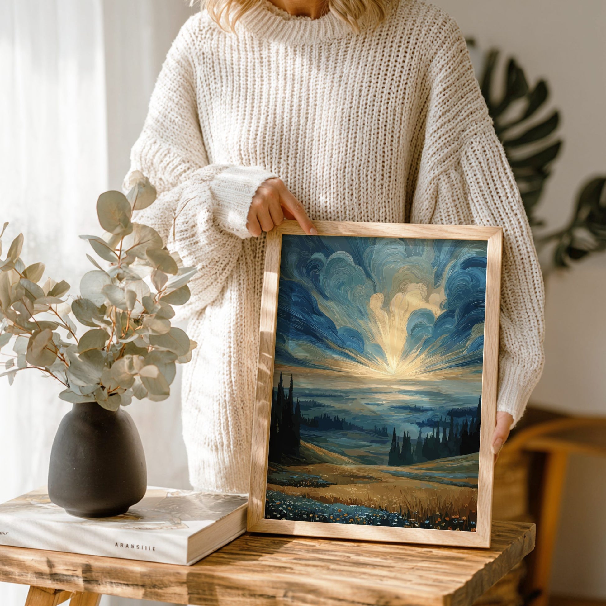 The Quiet Beginning - Soft Sunrise and Misty Meadow Landscape Wall Art