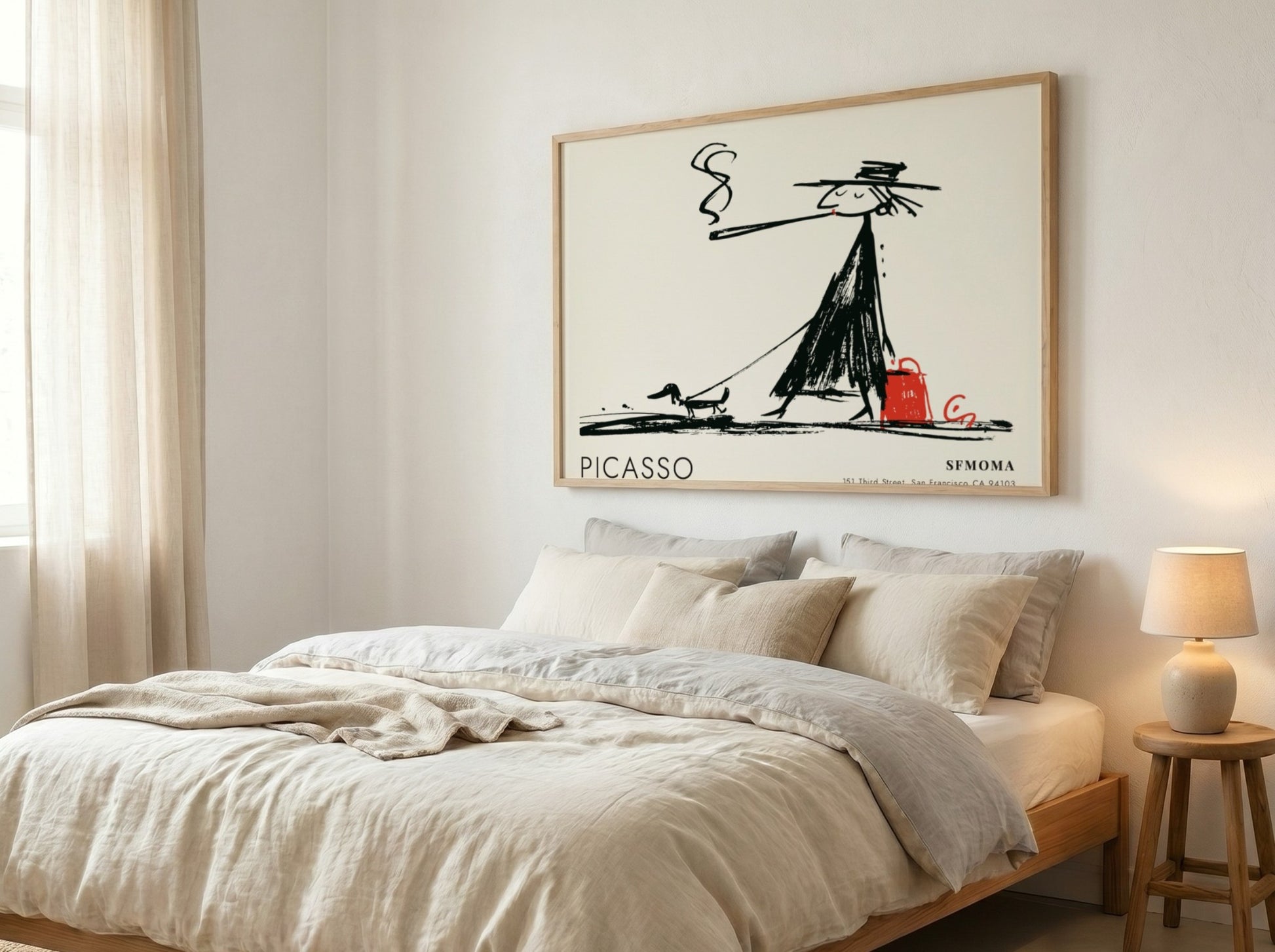 Pablo Picasso poster featuring The Acrobat in black and white with red accents
