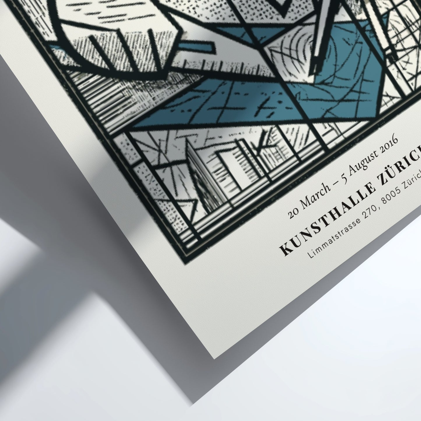 Picasso inspired poster featuring geometric shapes in monochrome style