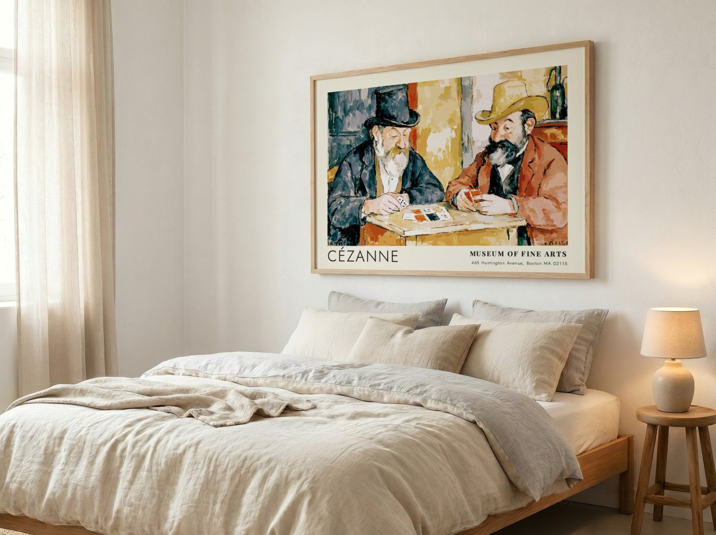 Wall art poster of Cézanne’s The Card Players featuring two men playing cards together