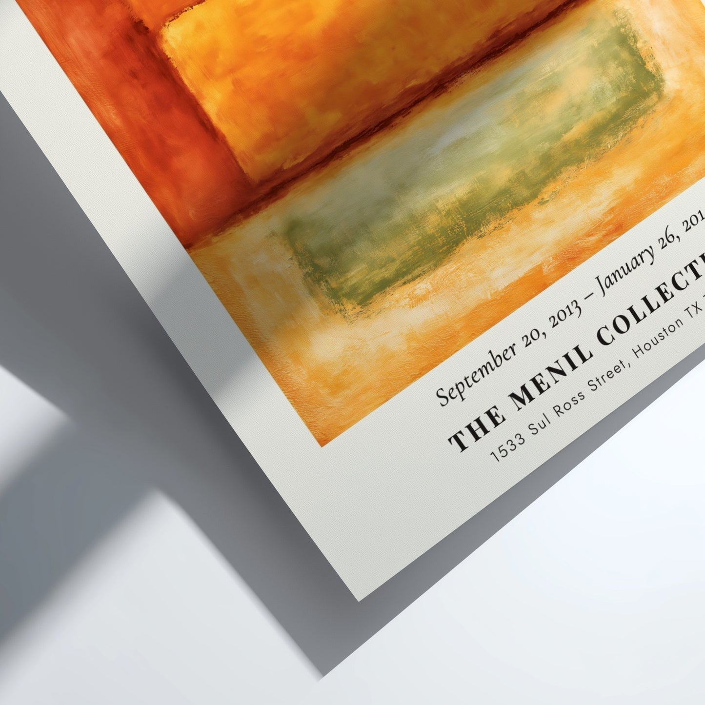 Wall art poster featuring Mark Rothko The Chapel Paintings with orange and green blocks