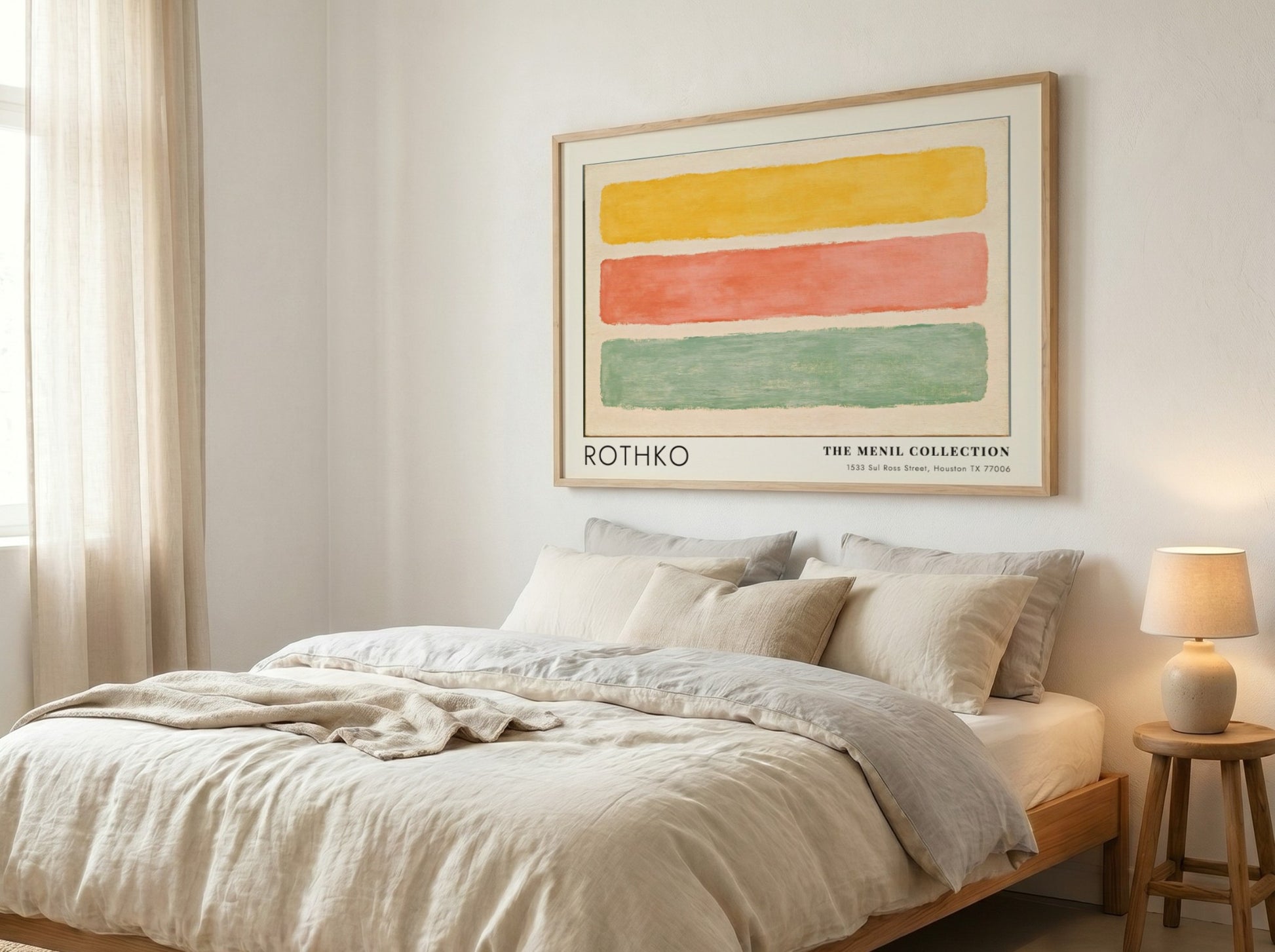 Wall art poster featuring Mark Rothko Menil Collection abstract horizontal stripes in muted colours