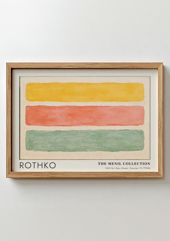 Wall art poster featuring Mark Rothko Menil Collection abstract horizontal stripes in muted colours