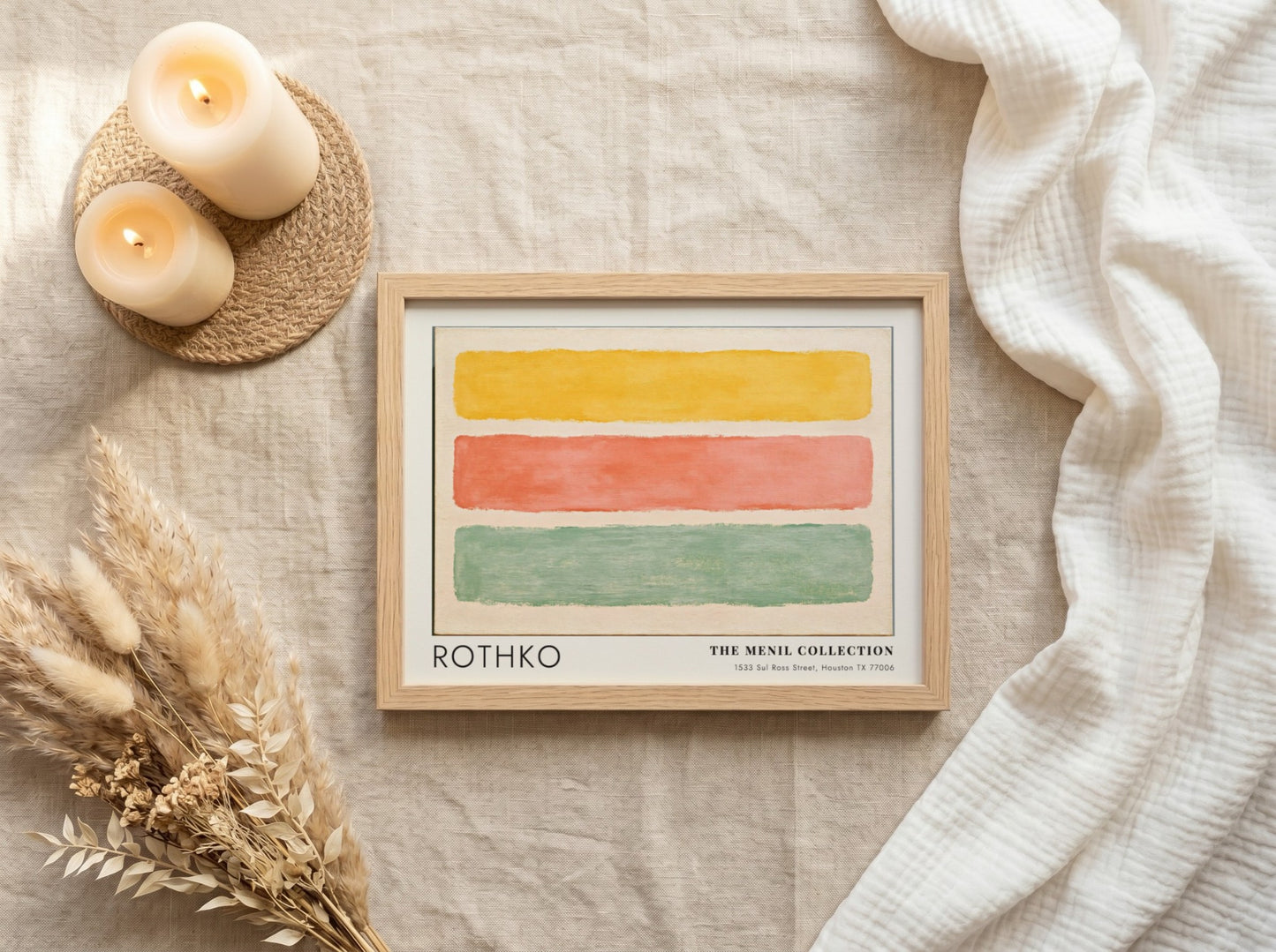 Wall art poster featuring Mark Rothko Menil Collection abstract horizontal stripes in muted colours