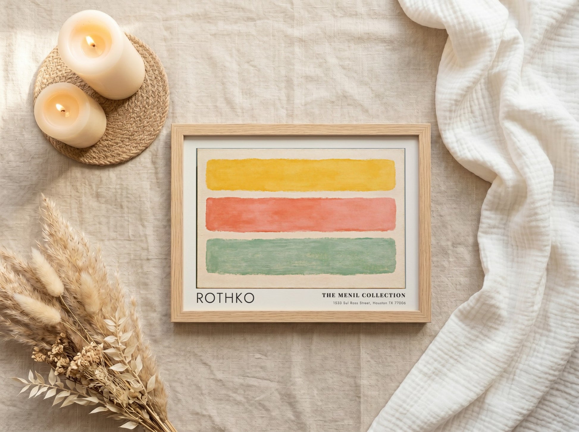 Wall art poster featuring Mark Rothko Menil Collection abstract horizontal stripes in muted colours