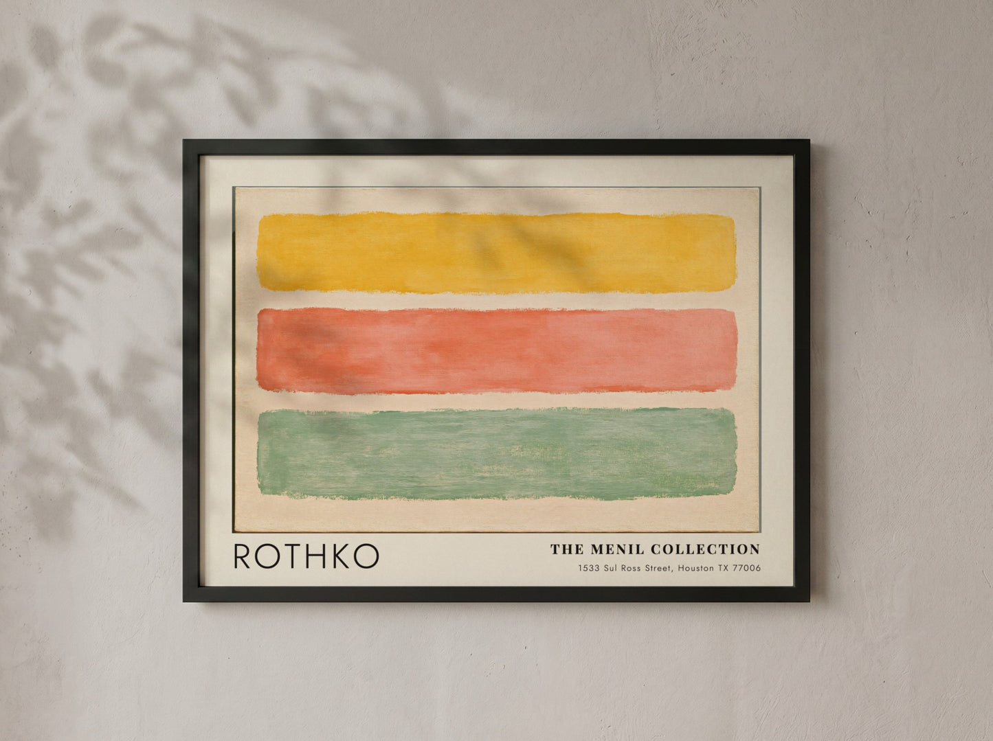 Wall art poster featuring Mark Rothko Menil Collection abstract horizontal stripes in muted colours