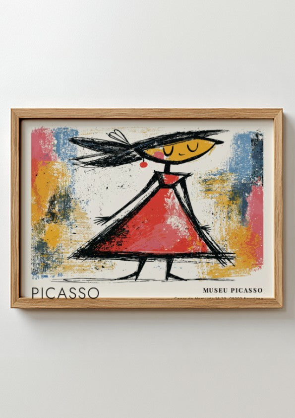 Pablo Picasso poster featuring The Dancer with bold colors and playful style