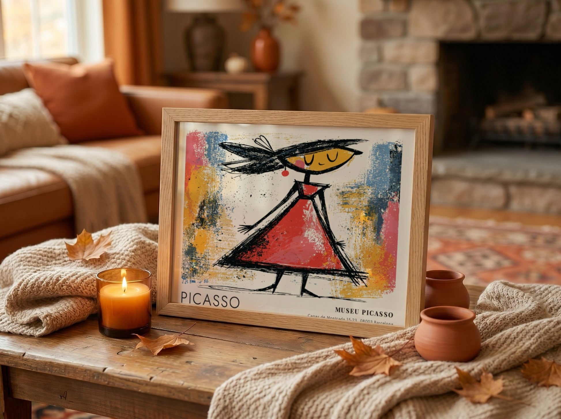 Pablo Picasso poster featuring The Dancer with bold colors and playful style