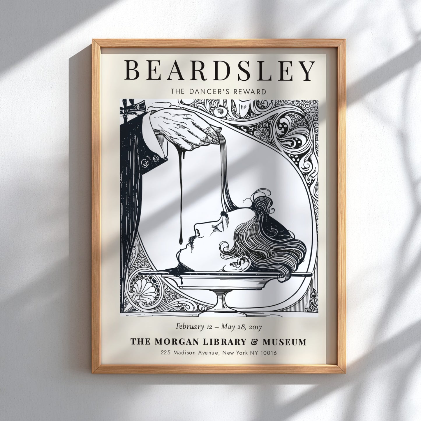 Aubrey Beardsley poster featuring The Dancer's Reward with intricate line work and dramatic contrasts