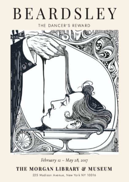 Aubrey Beardsley poster featuring The Dancer's Reward with intricate line work and dramatic contrasts