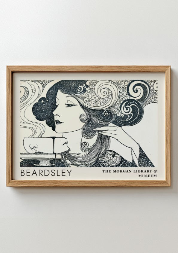 Wall art poster featuring Aubrey Beardsley design for The Morgan Library and Museum display