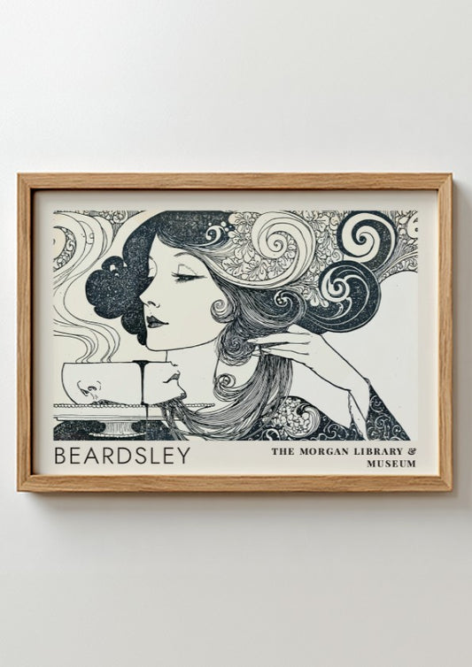 Wall art poster featuring Aubrey Beardsley design for The Morgan Library and Museum display