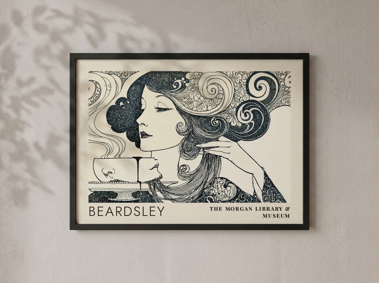 Wall art poster featuring Aubrey Beardsley design for The Morgan Library and Museum display