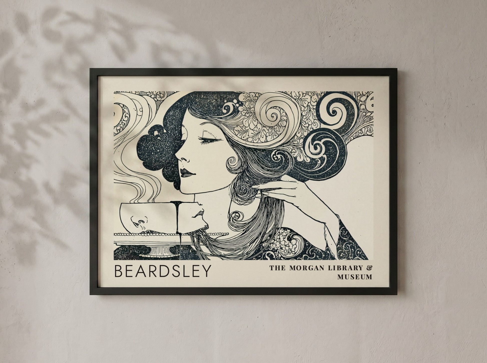 Wall art poster featuring Aubrey Beardsley design for The Morgan Library and Museum display