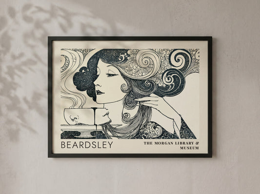 Wall art poster featuring Aubrey Beardsley design for The Morgan Library and Museum display