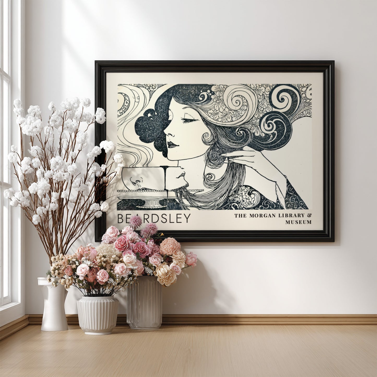 Wall art poster featuring Aubrey Beardsley design for The Morgan Library and Museum display
