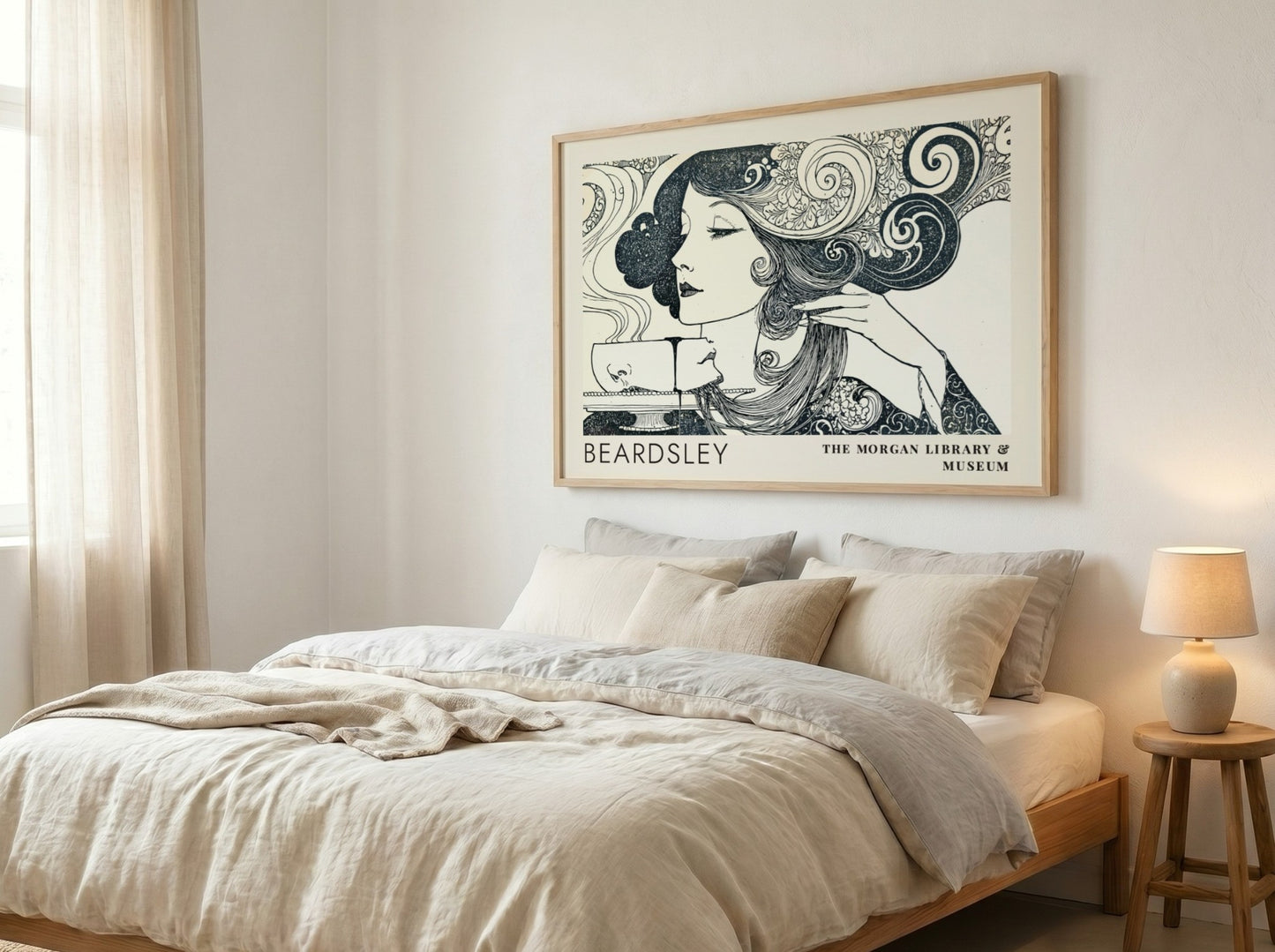 Wall art poster featuring Aubrey Beardsley design for The Morgan Library and Museum display