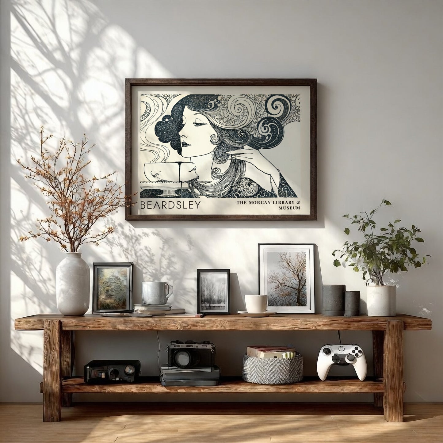 Wall art poster featuring Aubrey Beardsley design for The Morgan Library and Museum display