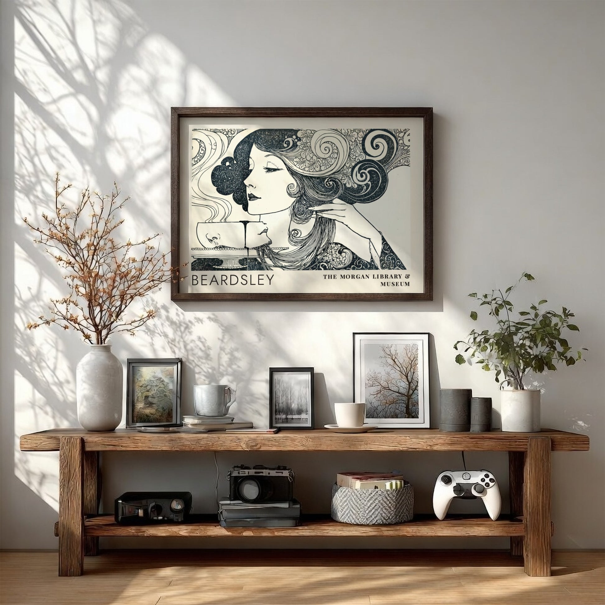 Wall art poster featuring Aubrey Beardsley design for The Morgan Library and Museum display