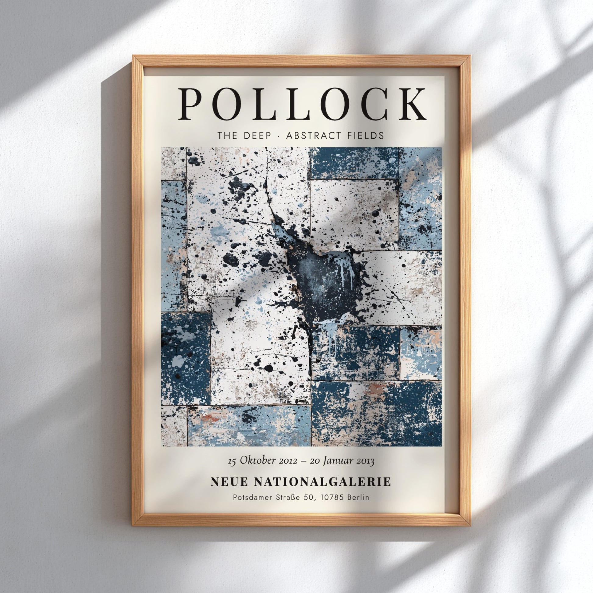 Wall art poster featuring Jackson Pollock The Deep exhibition with blue abstract fields