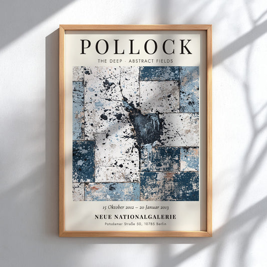 Wall art poster featuring Jackson Pollock The Deep exhibition with blue abstract fields