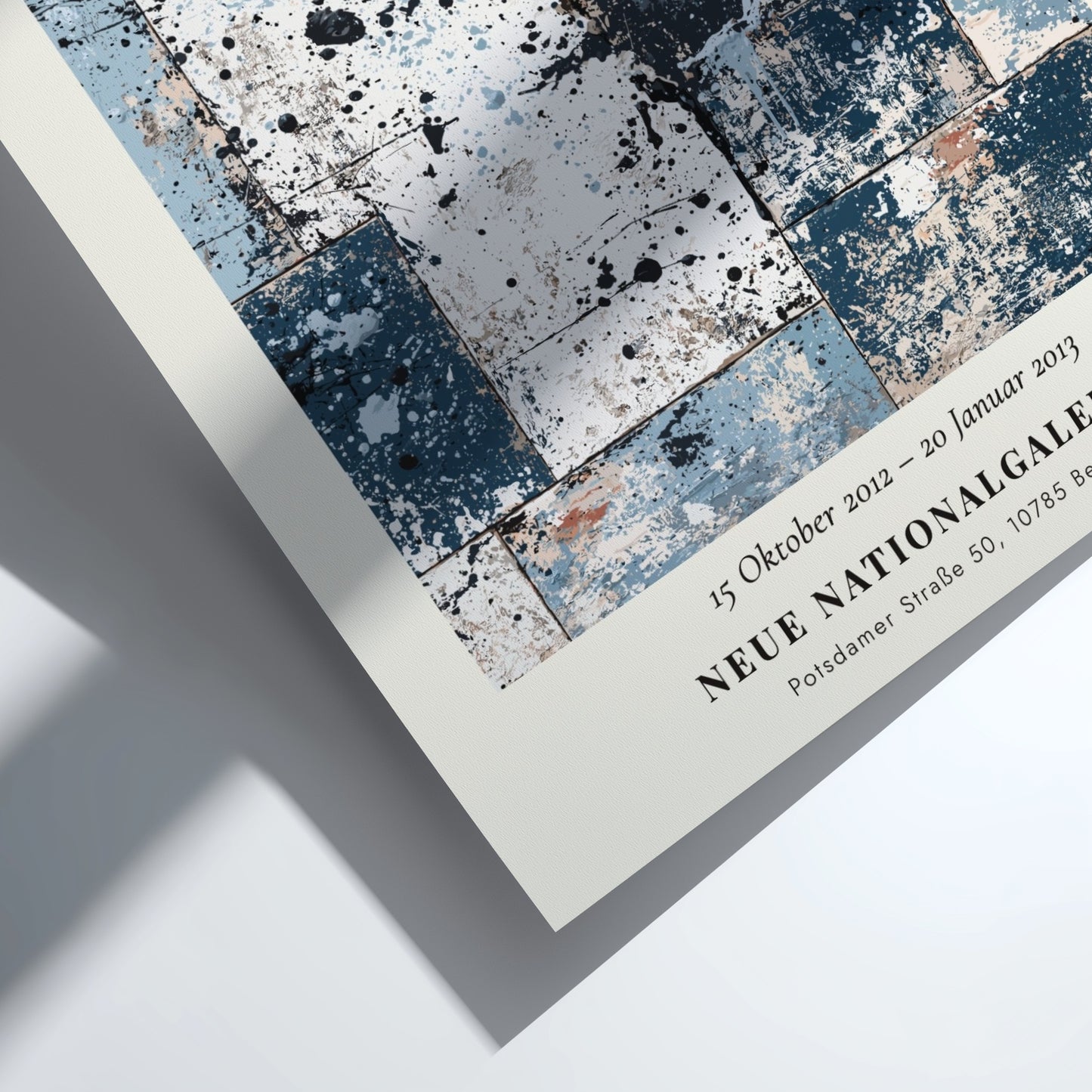 Wall art poster featuring Jackson Pollock The Deep exhibition with blue abstract fields