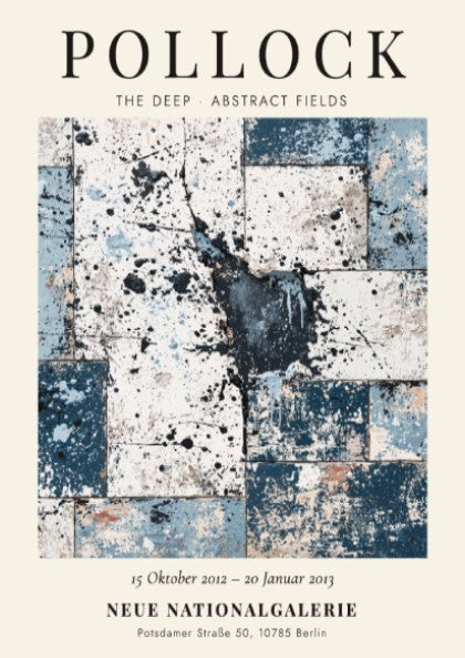 Wall art poster featuring Jackson Pollock The Deep exhibition with blue abstract fields