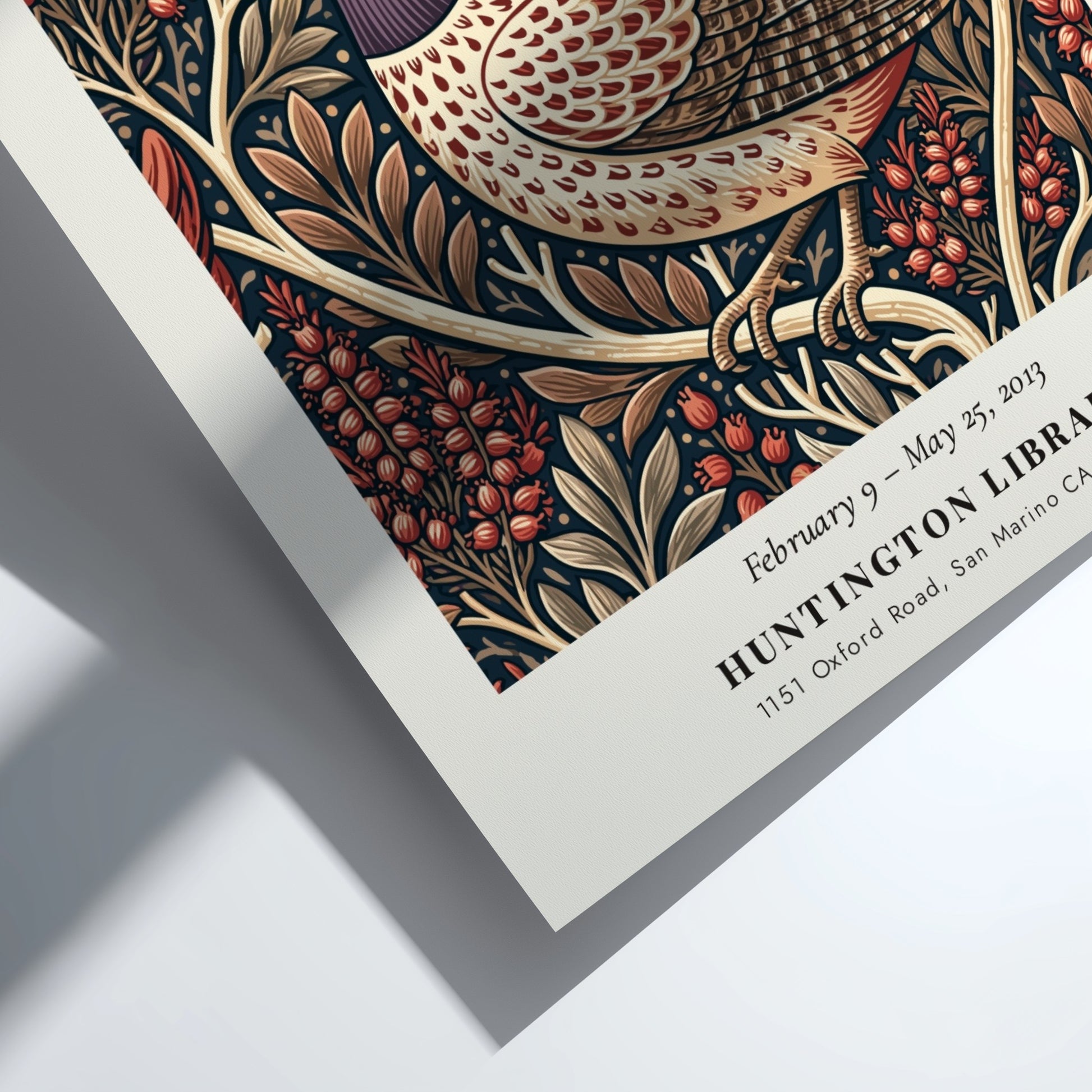 William Morris poster featuring The Earthly Paradise design with intricate patterns and rich colors