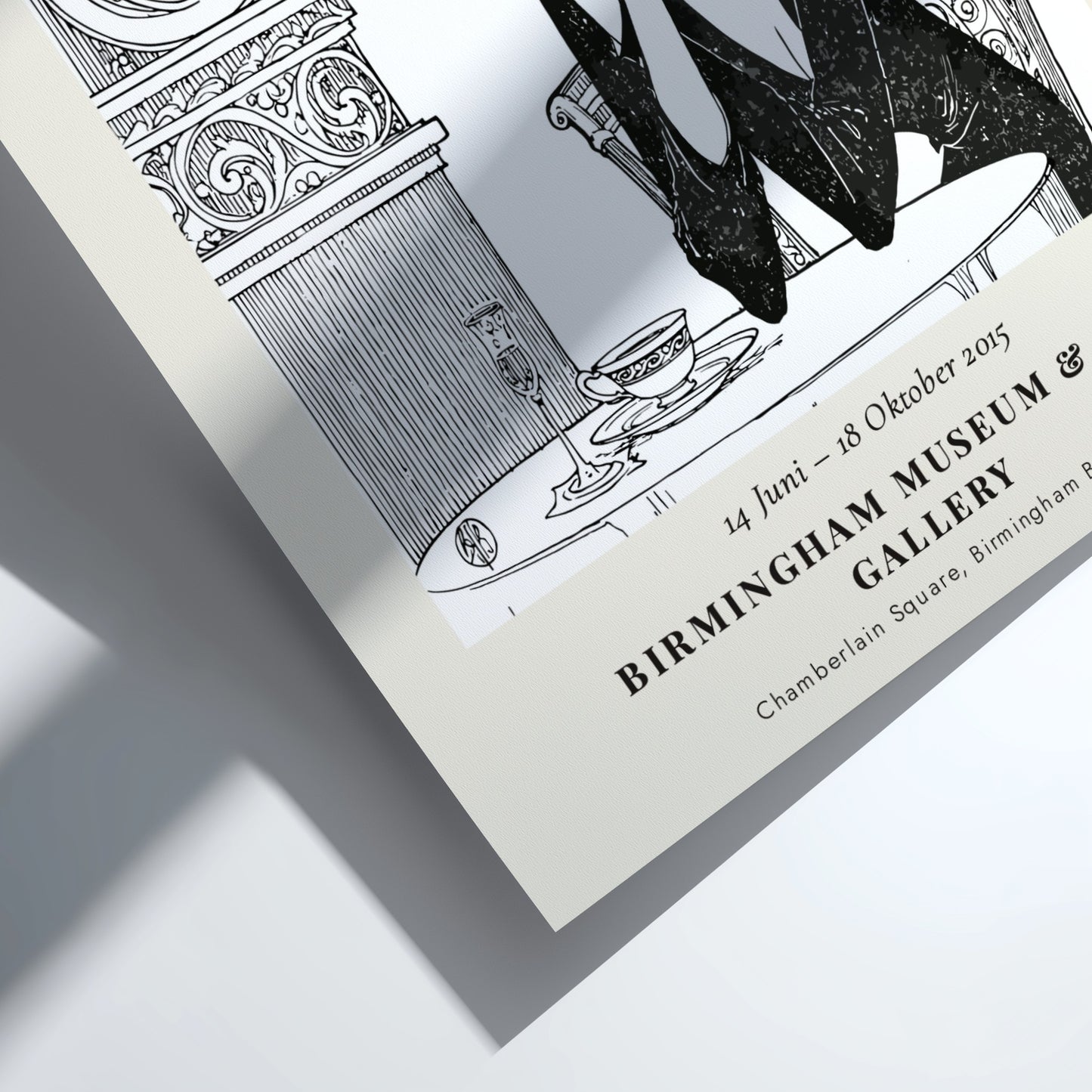 Aubrey Beardsley poster featuring The Fat Woman in intricate black and white design