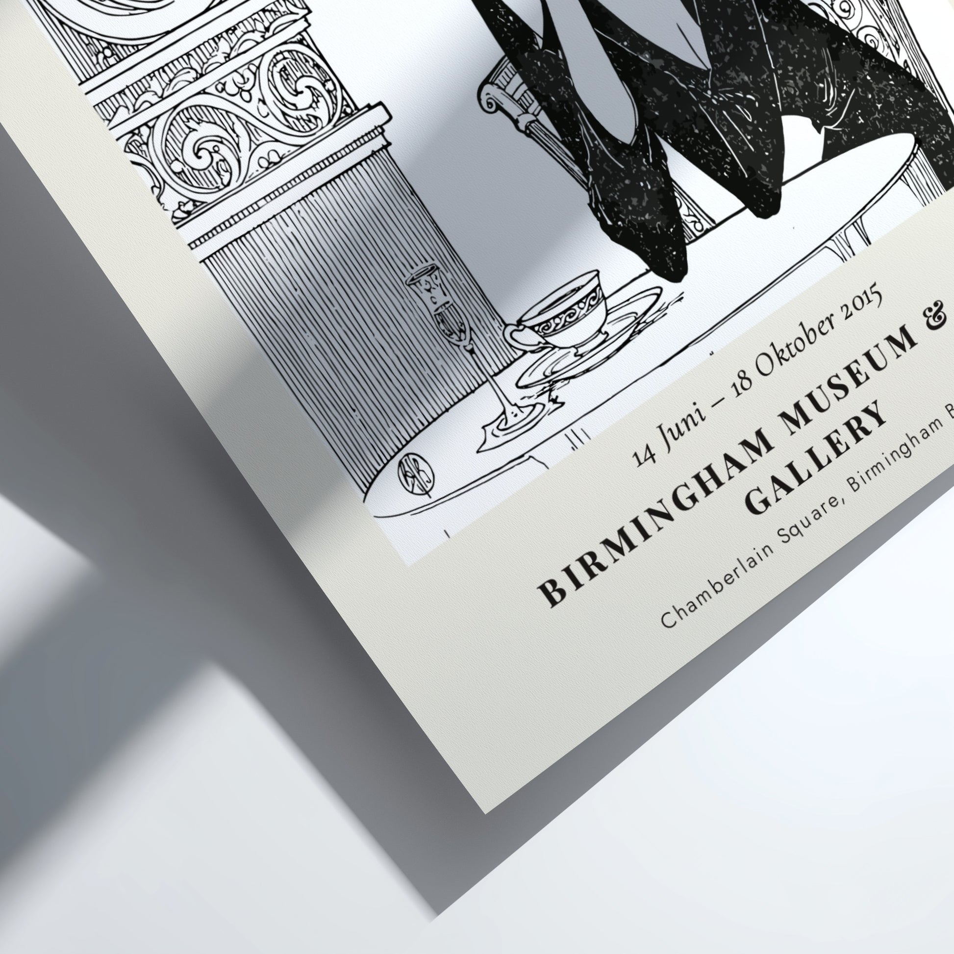 Aubrey Beardsley poster featuring The Fat Woman in intricate black and white design