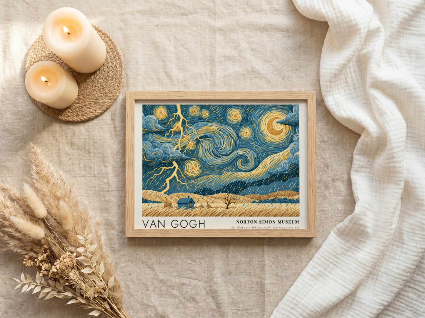 Van Gogh poster featuring vibrant colors and dynamic brushstrokes of a flowering garden scene