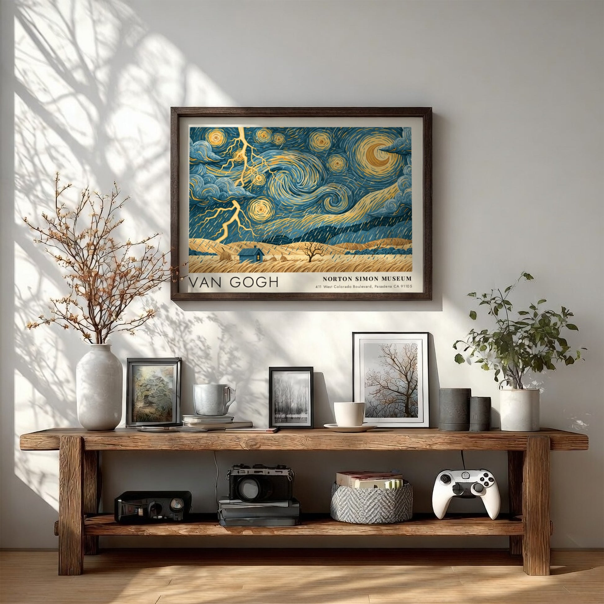Van Gogh poster featuring vibrant colors and dynamic brushstrokes of a flowering garden scene