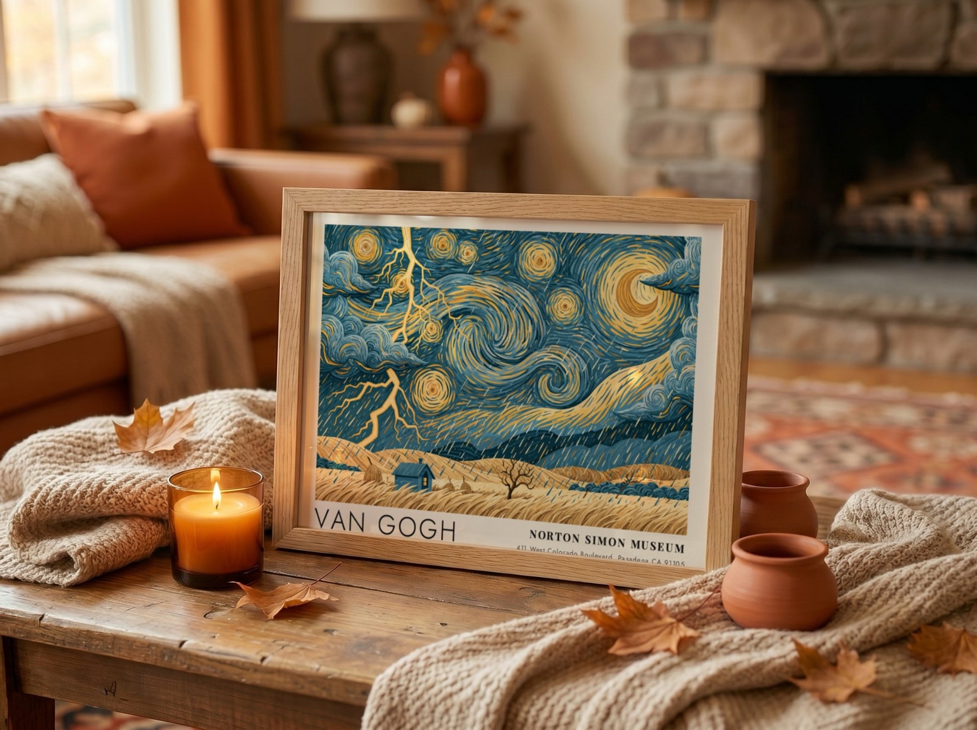 Van Gogh poster featuring vibrant colors and dynamic brushstrokes of a flowering garden scene