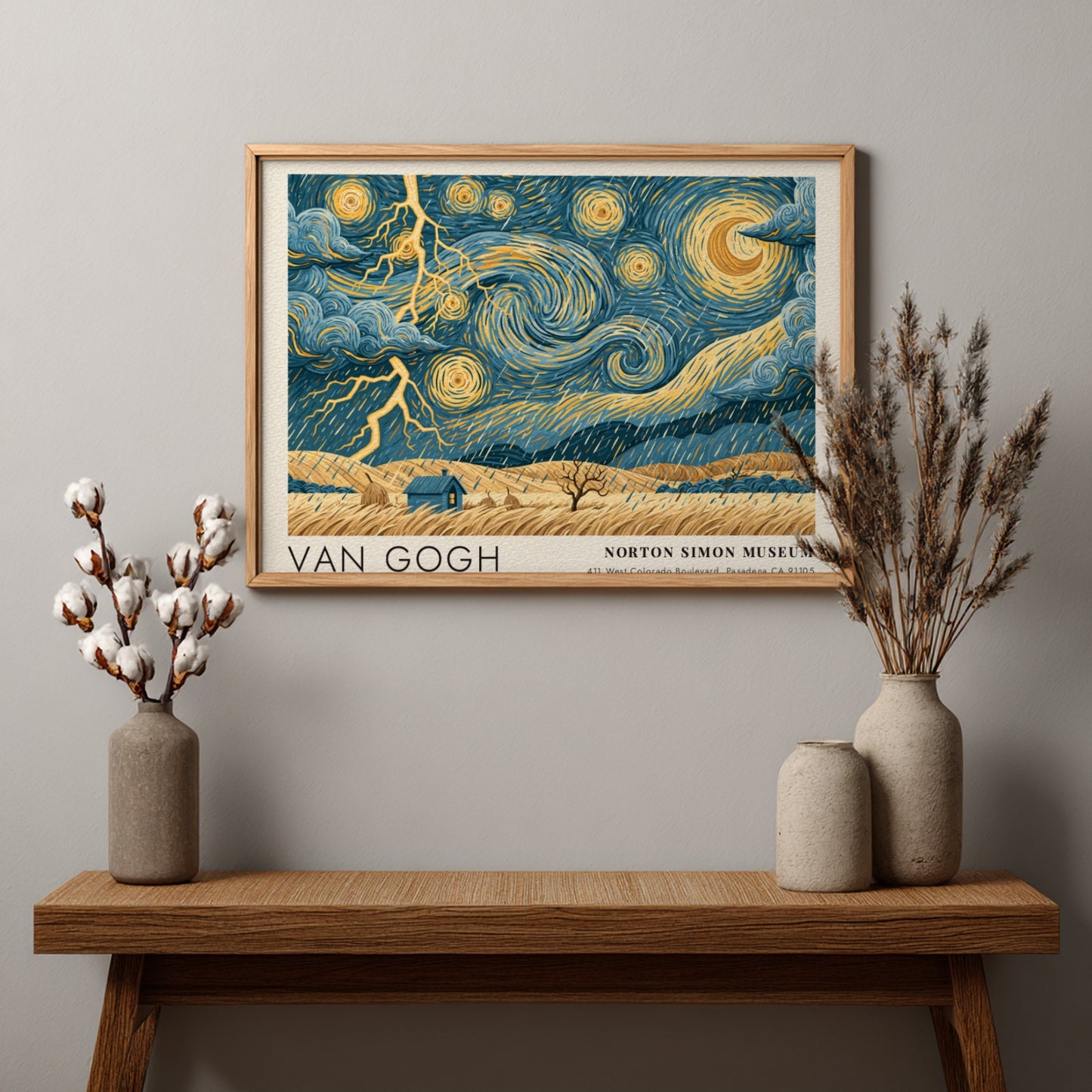 Van Gogh poster featuring vibrant colors and dynamic brushstrokes of a flowering garden scene