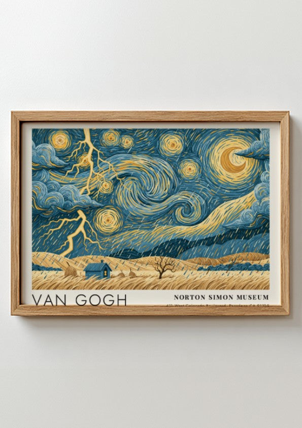 Van Gogh poster featuring vibrant colors and dynamic brushstrokes of a flowering garden scene