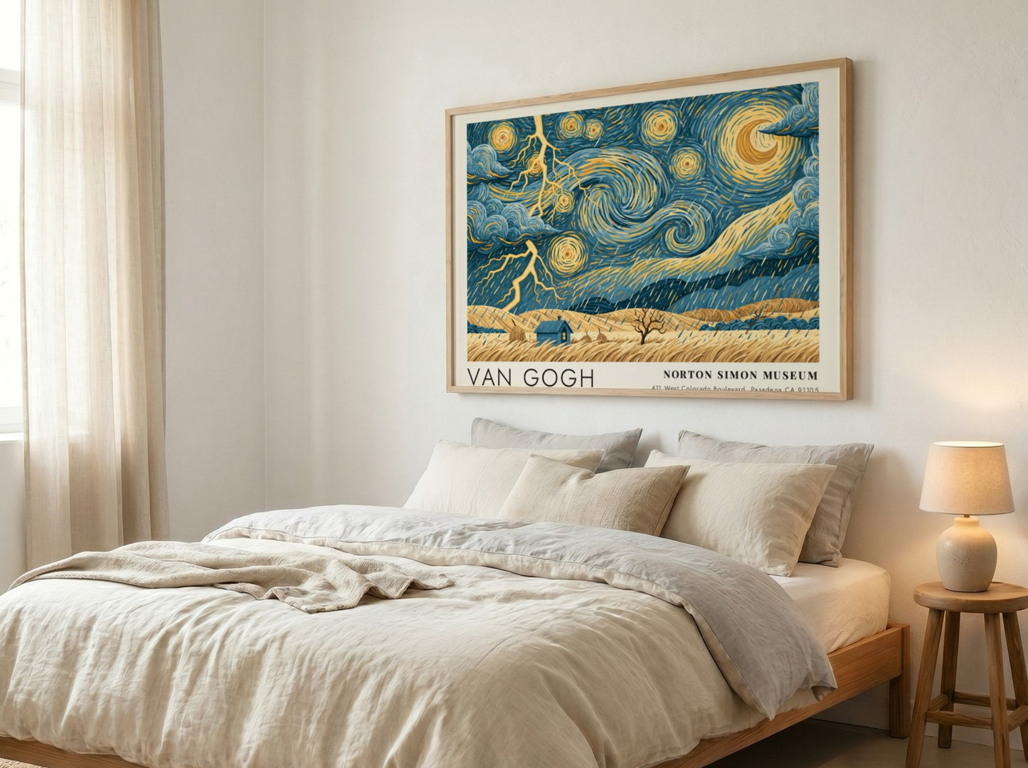 Van Gogh poster featuring vibrant colors and dynamic brushstrokes of a flowering garden scene