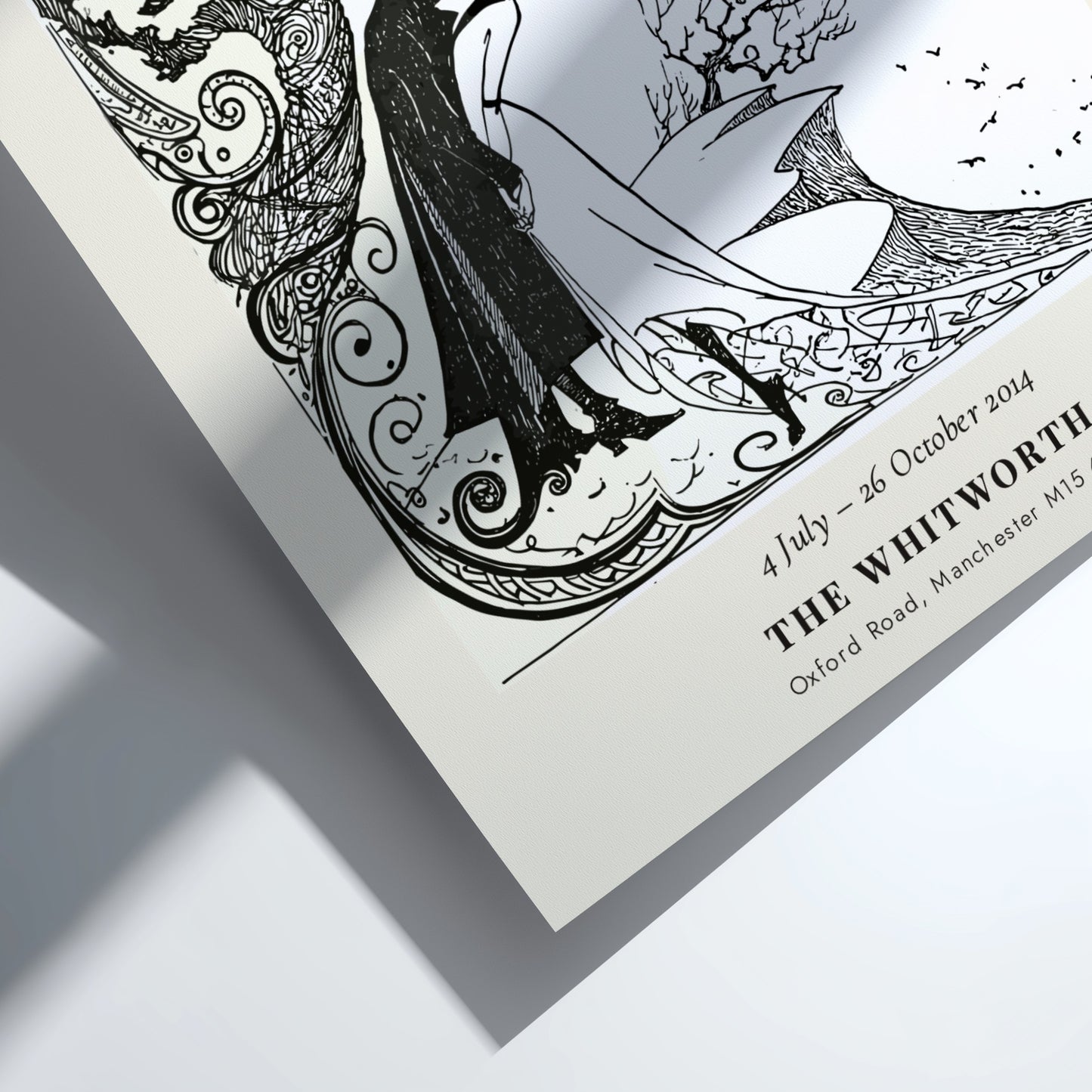 Aubrey Beardsley poster featuring The Kiss of Judas with intricate line work and a monochrome palette