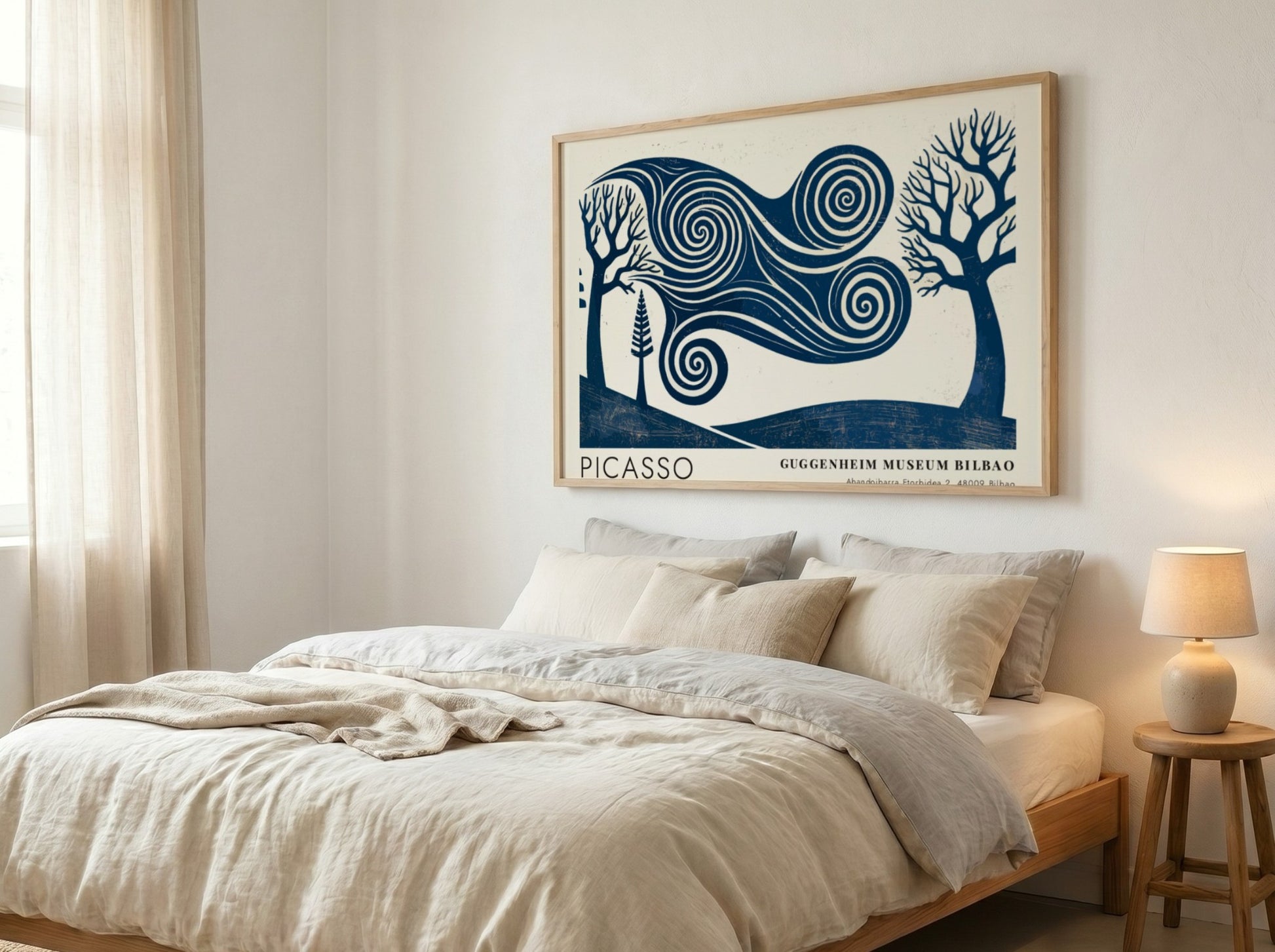 Pablo Picasso poster featuring The Musician in blue abstract style