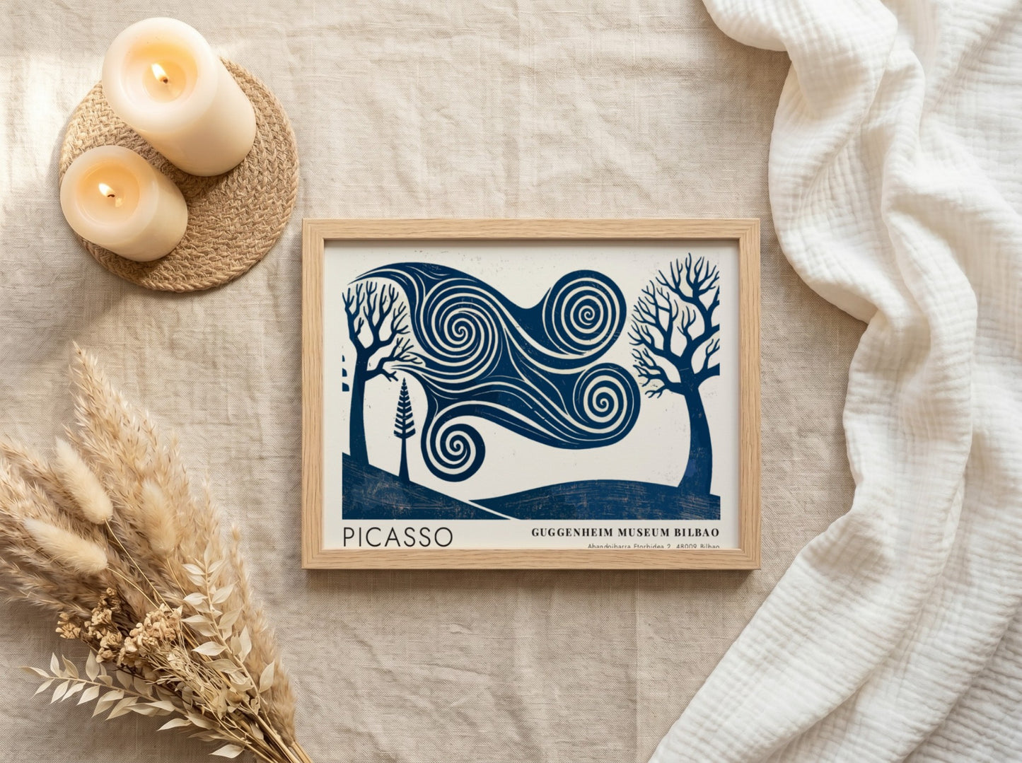 Pablo Picasso poster featuring The Musician in blue abstract style