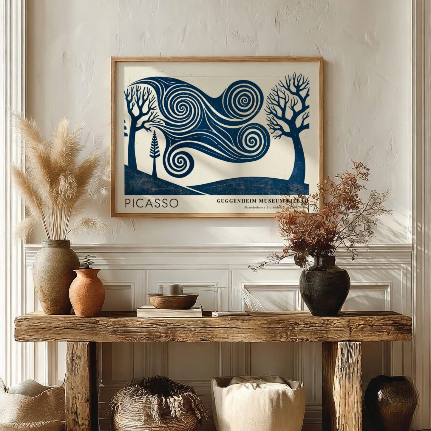 Pablo Picasso poster featuring The Musician in blue abstract style